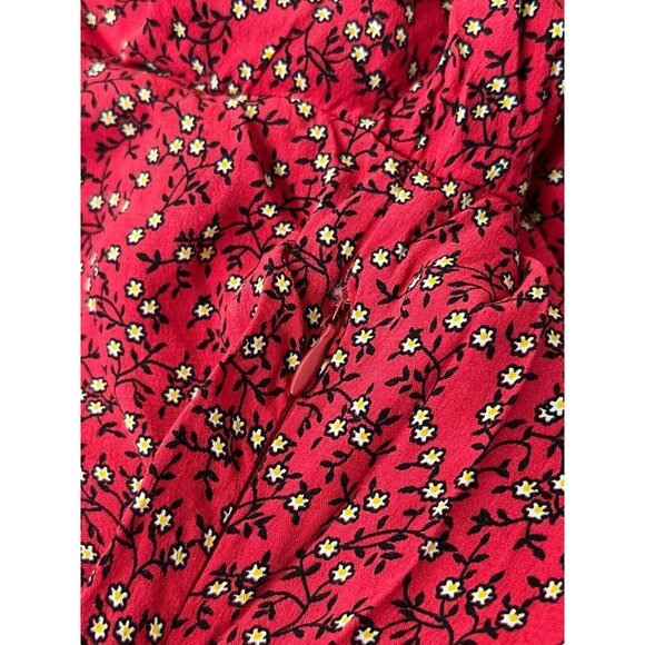 Free People Red Wrap Clara Dress Size M - Picture 9 of 11